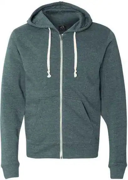J. America 8872 Triblend Full-zip Hooded Sweatshirt - Navy