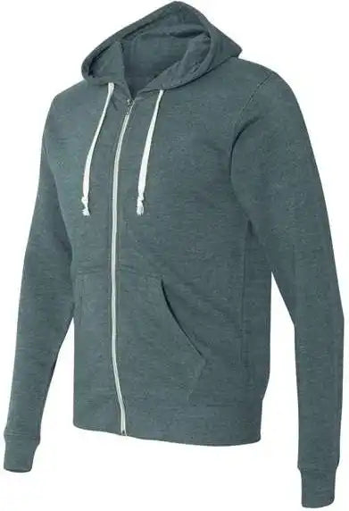J. America 8872 Triblend Full-zip Hooded Sweatshirt - Navy