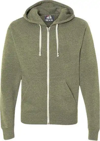 J. America 8872 Triblend Full-zip Hooded Sweatshirt - Olive