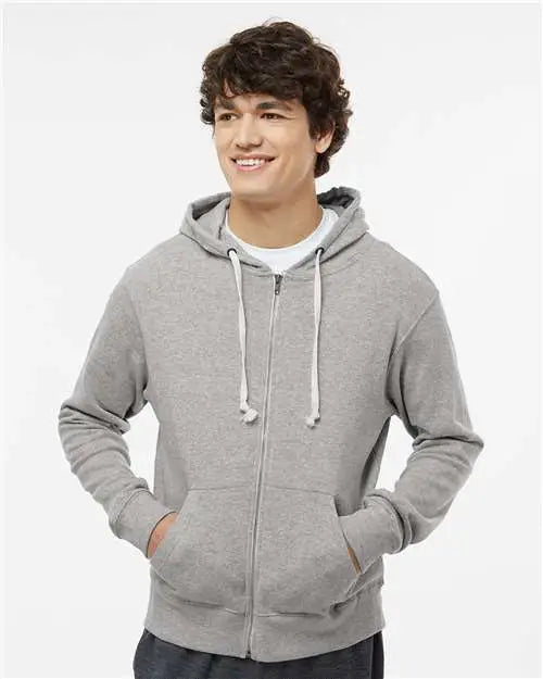 J. America 8872j Triblend Full-zip Hooded Sweatshirt - 8872 - Gray
