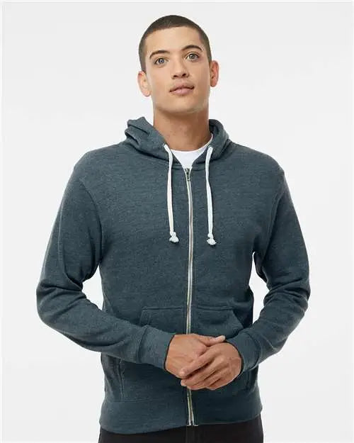 J. America 8872j Triblend Full-zip Hooded Sweatshirt - 8872 - Navy