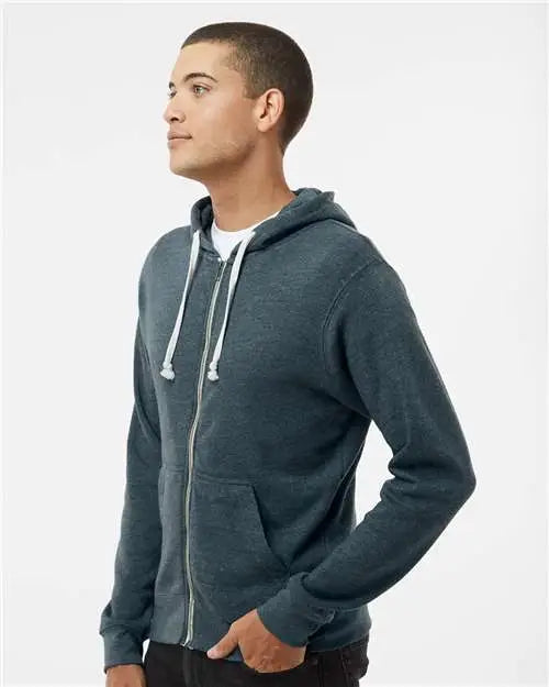 J. America 8872j Triblend Full-zip Hooded Sweatshirt - 8872 - Navy