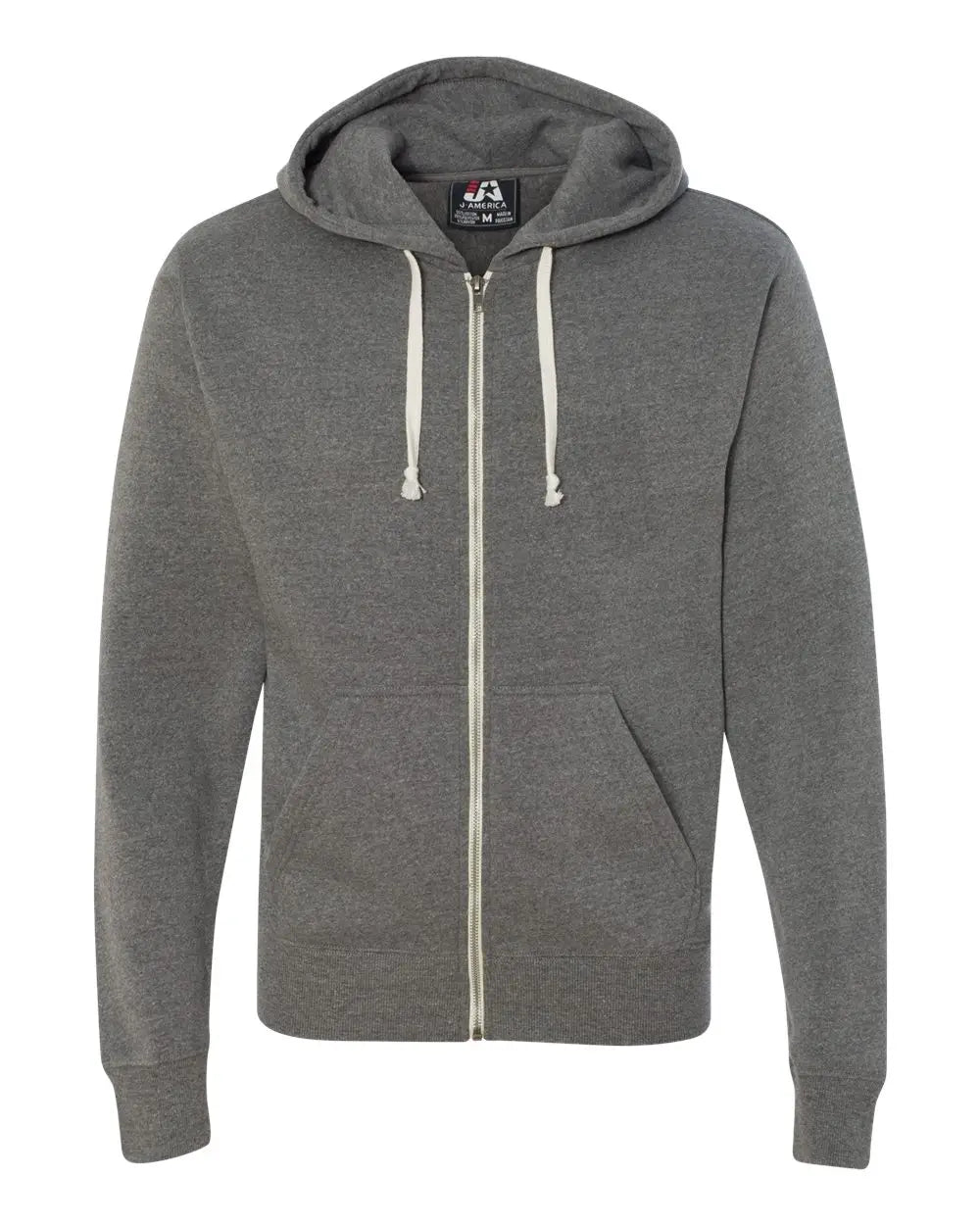 J. America 8872j Triblend Full-zip Hooded Sweatshirt - 8872 - Smoke - Adult Xs