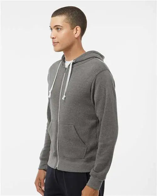 J. America 8872j Triblend Full-zip Hooded Sweatshirt - 8872 - Smoke