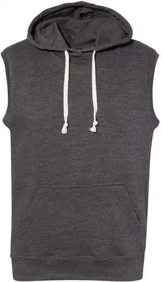 J. America 8877 Triblend Sleeveless Hooded Sweatshirt - Black