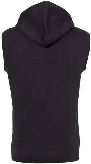J. America 8877 Triblend Sleeveless Hooded Sweatshirt Solid Black