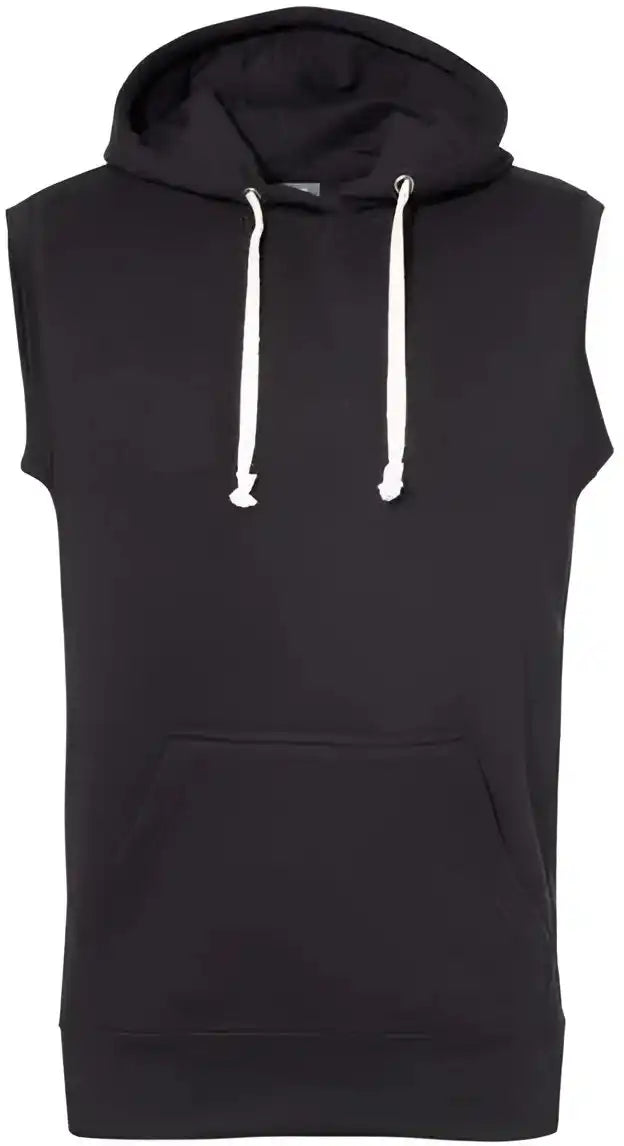 J. America 8877 Triblend Sleeveless Hooded Sweatshirt - Solid Black