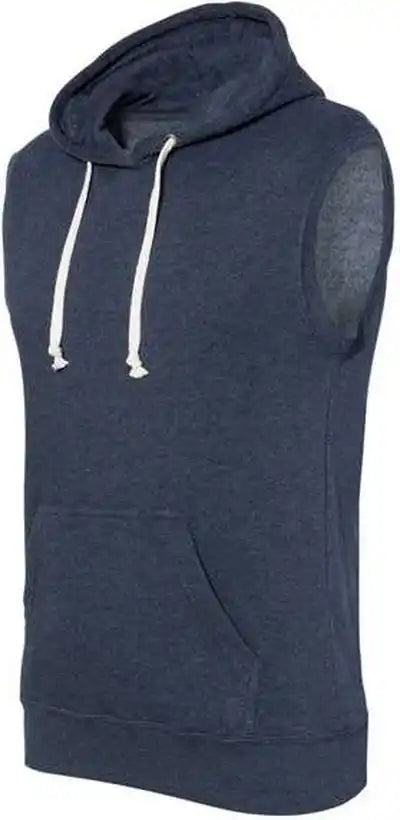 J. America 8877 Triblend Sleeveless Hooded Sweatshirt - True Navy