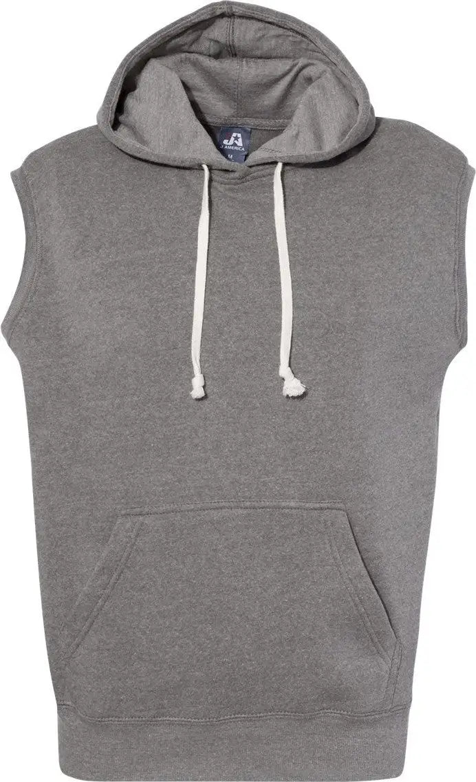 J. America 8877j Triblend Sleeveless Hooded Sweatshirt - 8877 - Smoke - Adult s