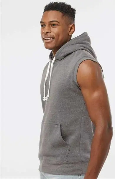 J. America 8877j Triblend Sleeveless Hooded Sweatshirt - 8877 - Smoke