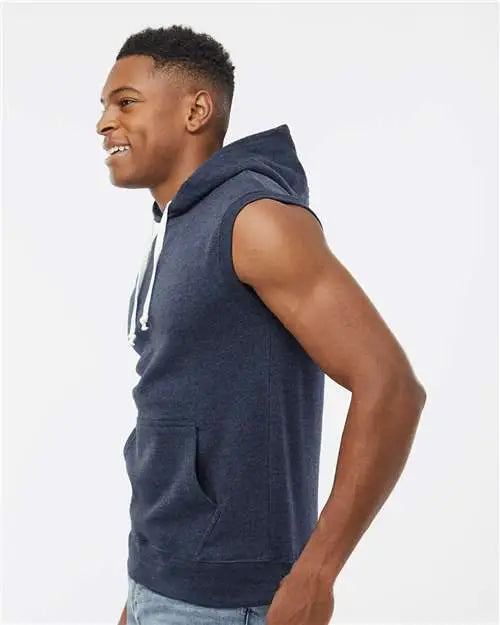 J. America 8877j Triblend Sleeveless Hooded Sweatshirt - 8877 - True Navy