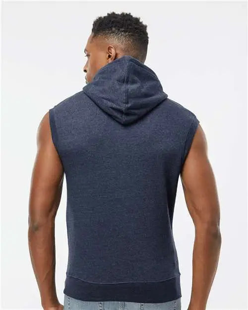 J. America 8877j Triblend Sleeveless Hooded Sweatshirt - 8877 - True Navy