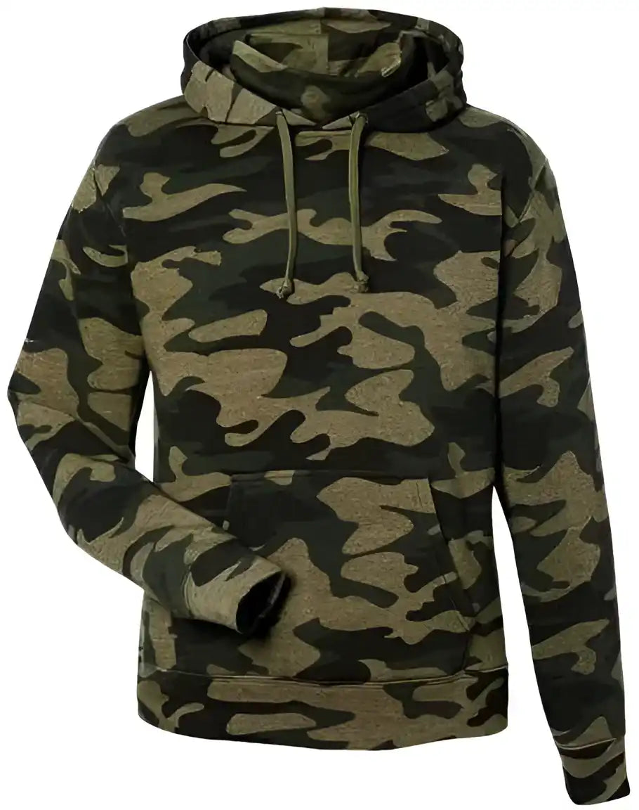 J. America 8879 Gaiter Fleece Hooded Sweatshirt - Camo Heather