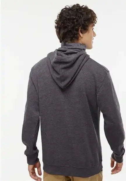 J. America 8879j Gaiter Fleece Hooded Sweatshirt - 8879 - Black Heather