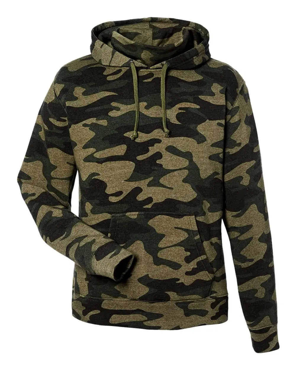 J. America 8879j Gaiter Fleece Hooded Sweatshirt - 8879 - Camo Heather - Adult Xs