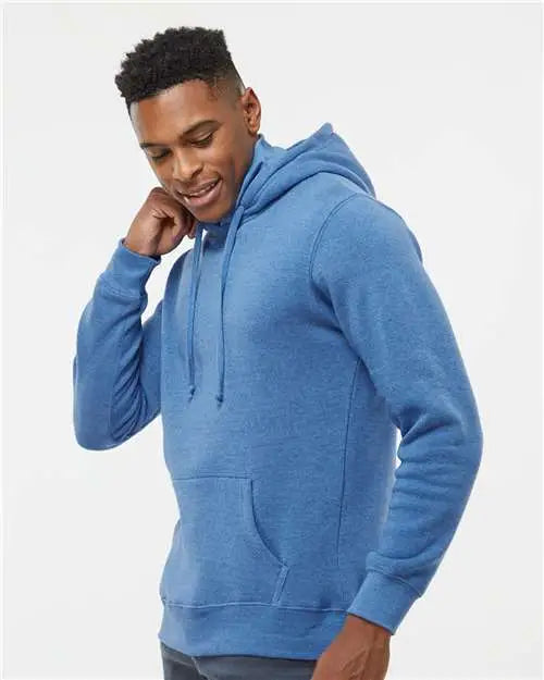 J. America 8879j Gaiter Fleece Hooded Sweatshirt - 8879 - Cool Royal Heather