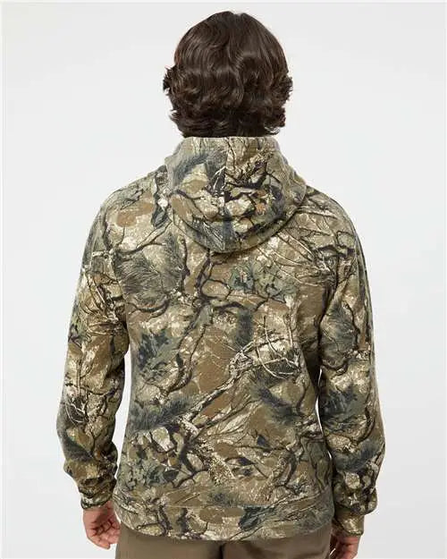 J. America 8879j Gaiter Fleece Hooded Sweatshirt - 8879 - Outdoor Camo