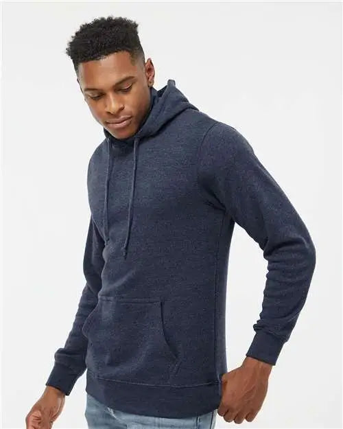 J. America 8879j Gaiter Fleece Hooded Sweatshirt - 8879 - True Navy Heather