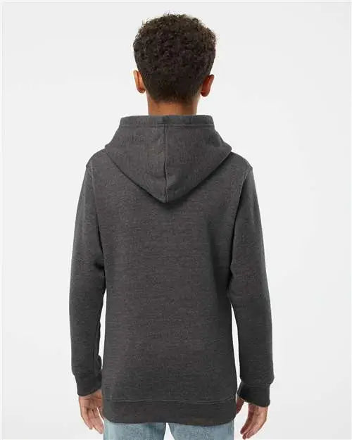 J. America 8880j Youth Triblend Fleece Hooded Sweatshirt - 8880 - Black