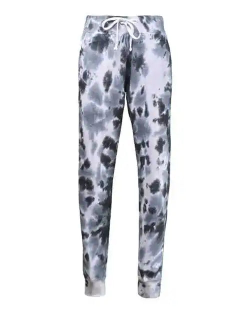 J. America 8884 Tie Dye Fleece Joggers - Black