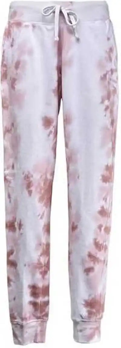J. America 8884 Tie Dye Fleece Joggers Dusty Rose
