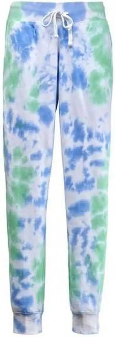 J. America 8884 Tie Dye Fleece Joggers - Lagoon