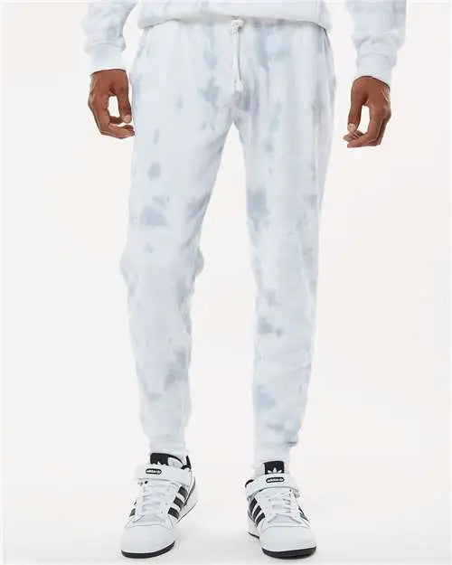 J. America 8884 Tie-dyed Fleece Joggers - Grey Tie Dye