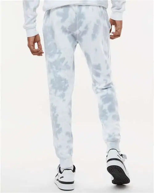 J. America 8884 Tie-dyed Fleece Joggers - Grey Tie Dye
