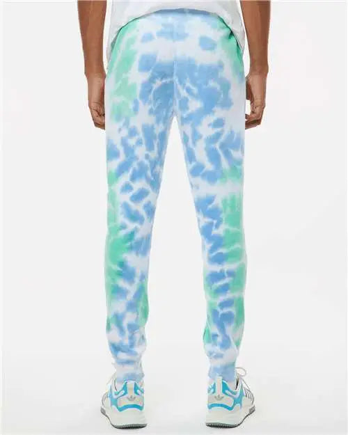 J. America 8884 Tie-dyed Fleece Joggers - Lagoon Tie Dye