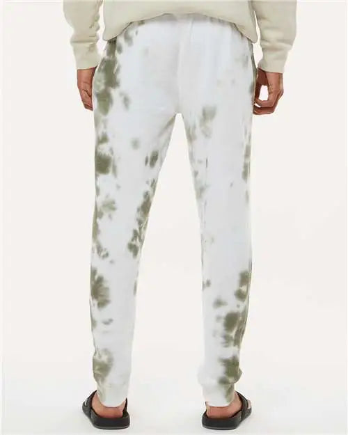 J. America 8884 Tie-dyed Fleece Joggers - Olive Tie Dye