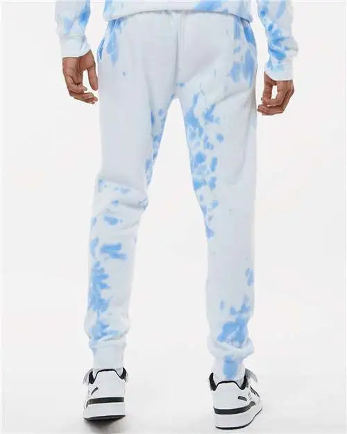 J. America 8884 Tie-dyed Fleece Joggers - Periwinkle Tie Dye