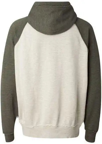 J. America 8885 Vintage Heather Hooded Sweatshirt Oatmeal Army