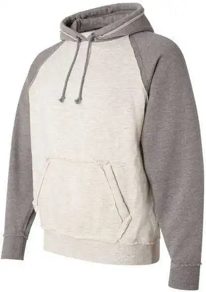 J. America 8885 Vintage Heather Hooded Sweatshirt Oatmeal Smoke