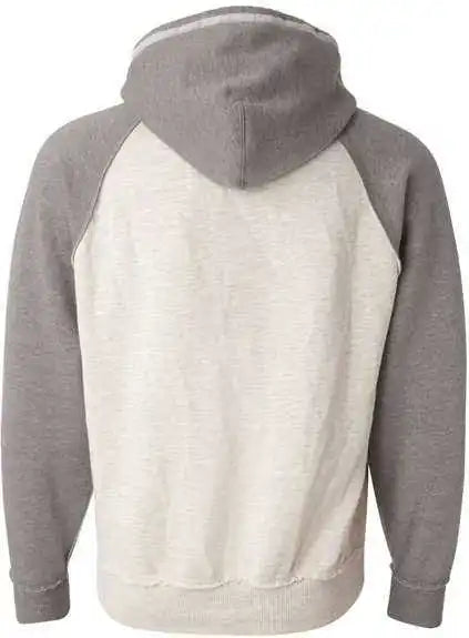 J. America 8885 Vintage Heather Hooded Sweatshirt Oatmeal Smoke