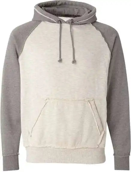 J. America 8885 Vintage Heather Hooded Sweatshirt Oatmeal Smoke