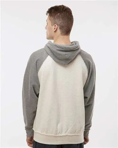 J. America 8885 Vintage Heather Hooded Sweatshirt - Oatmeal Smoke