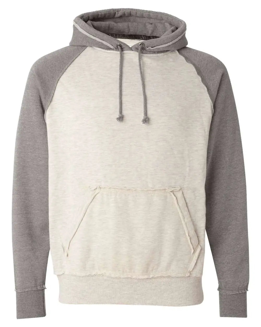 J. America 8885 Vintage Heather Hooded Sweatshirt - Oatmeal Smoke - Sand Gray / s