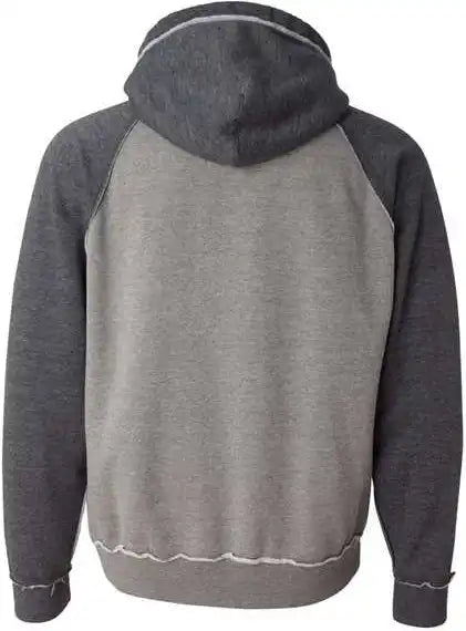 J. America 8885 Vintage Heather Hooded Sweatshirt Smoke Charcoal