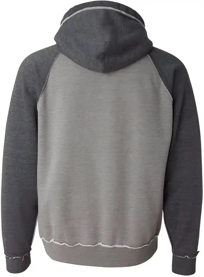 J. America 8885 Vintage Heather Hooded Sweatshirt - Smoke Charcoal