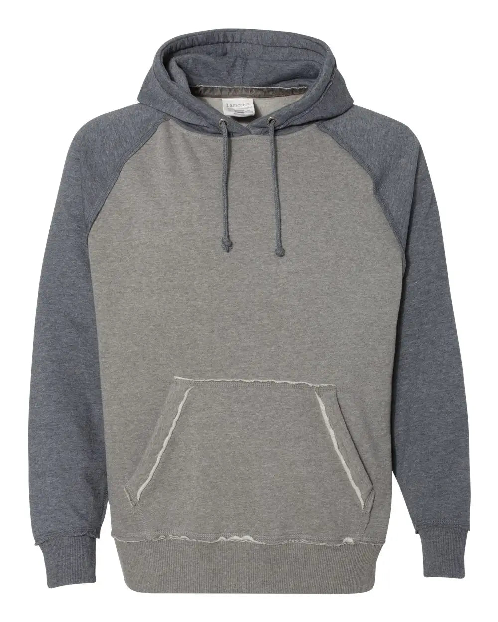 J. America 8885 Vintage Heather Hooded Sweatshirt - Smoke Navy - Gray / s