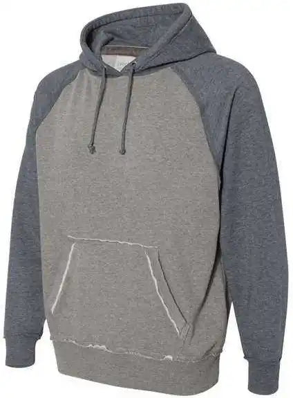 J. America 8885 Vintage Heather Hooded Sweatshirt Smoke Navy