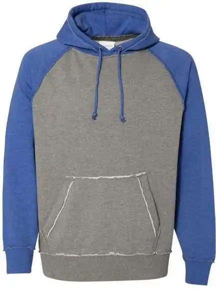J. America 8885 Vintage Heather Hooded Sweatshirt - Smoke Royal