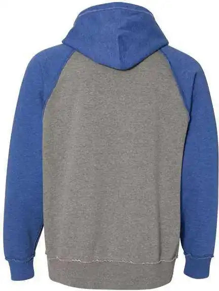 J. America 8885 Vintage Heather Hooded Sweatshirt - Smoke Royal