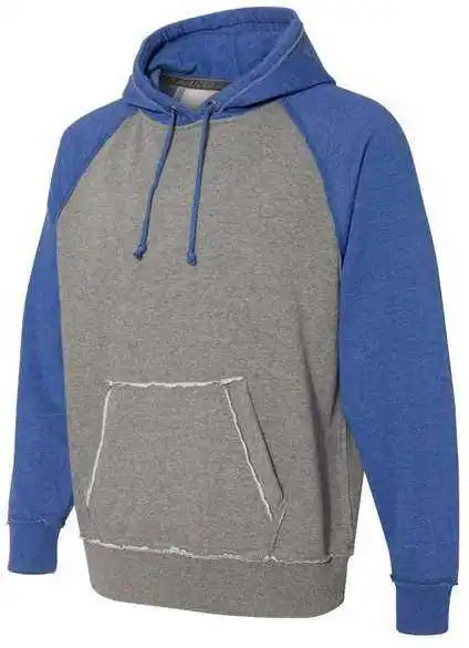 J. America 8885 Vintage Heather Hooded Sweatshirt - Smoke Royal