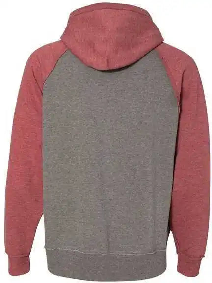 J. America 8885 Vintage Heather Hooded Sweatshirt - Smoke Simply Red