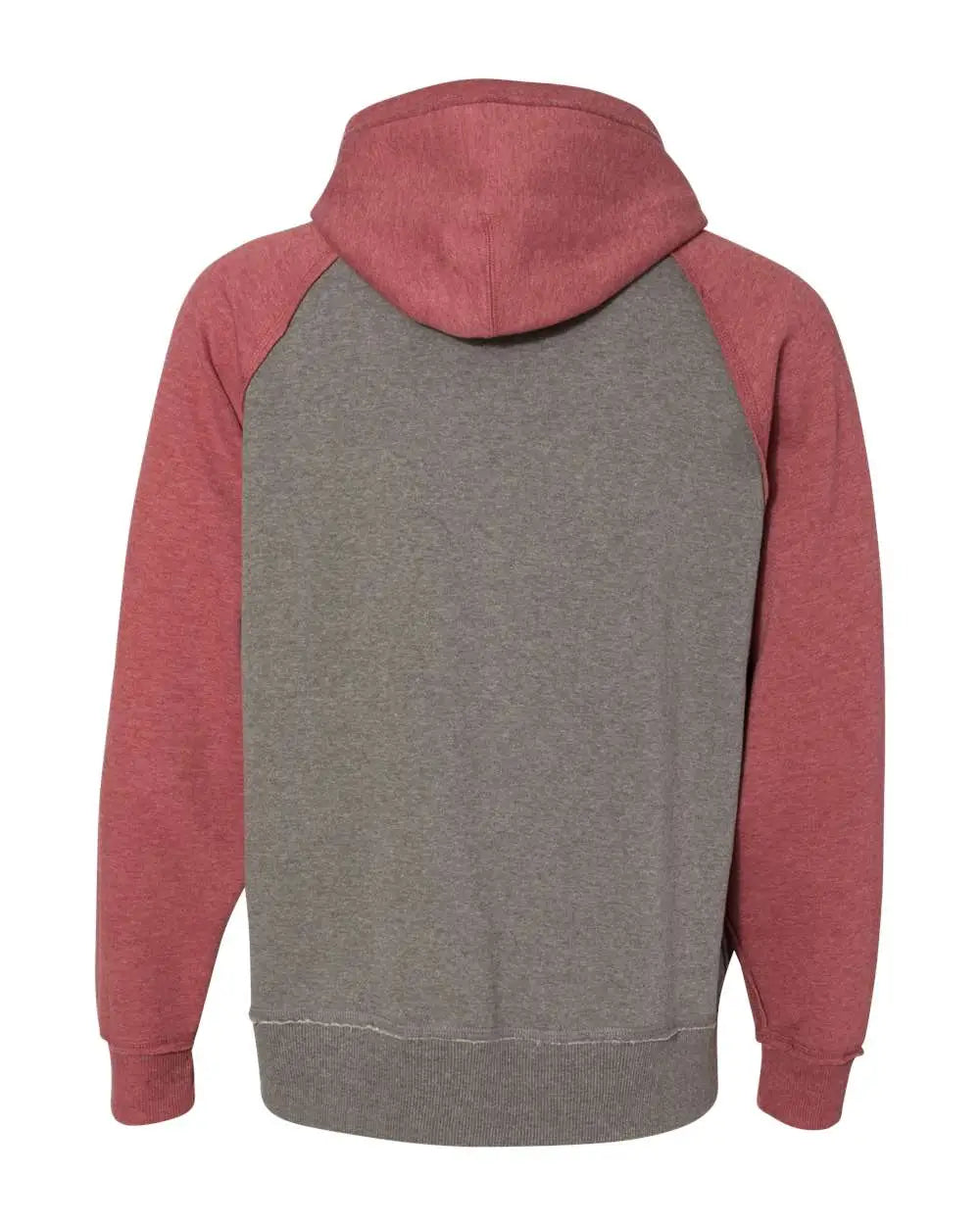 J. America 8885 Vintage Heather Hooded Sweatshirt - Smoke Simply Red