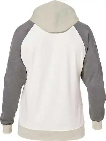 J. America 8886 Vintage Tricolor Hooded Sweatshirt - Antique White Smoke