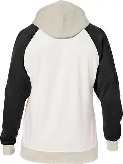 J. America 8886 Vintage Tricolor Hooded Sweatshirt - Antique White Black
