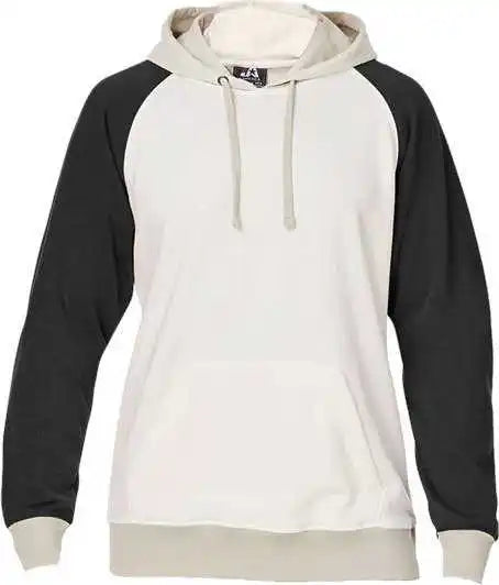 J. America 8886 Vintage Tricolor Hooded Sweatshirt - Antique White Black