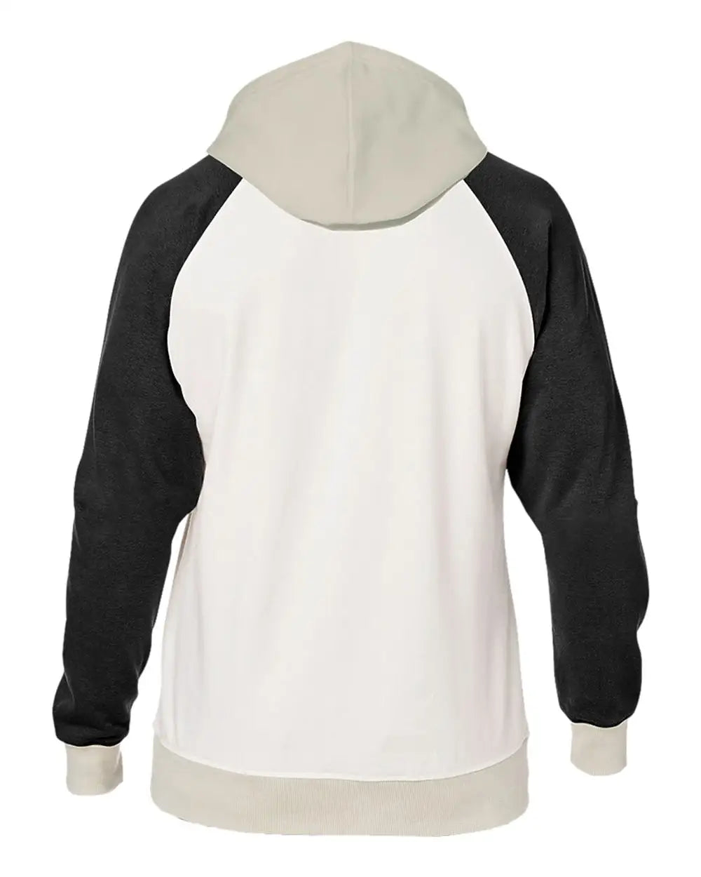 J. America 8886a Vintage Tricolor Hooded Sweatshirt - 8886 - Antique White Black - White/ / Adult s